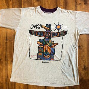 VINTAGE 90'S CANADA T-SHIRT T-SHIRT GREY XL